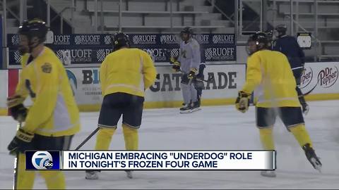 Michigan embracing 'underdog' role in Frozen Four