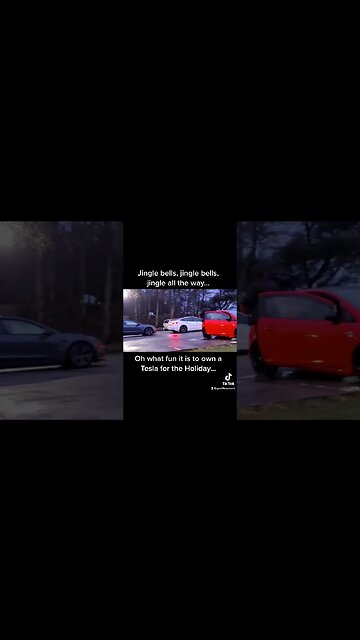 Tesla owners queue to charge at motorway services... #electriccar #ev #tesla