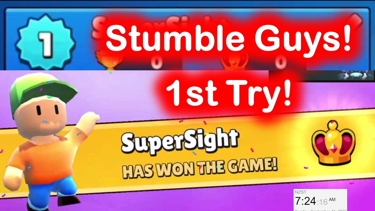 Playing Stumble Guys for the 1st time!!! Wins! 11 Sep 2022