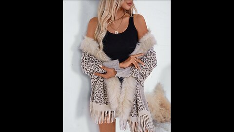 Leopard Pattern Batwing Sleeve Cape Cardigan 🐆✨