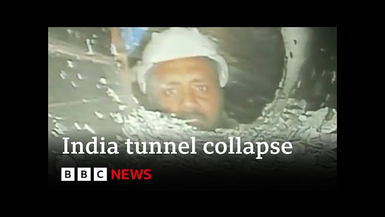 Uttarakhand tunnel collapse: First video of trapped Indian workers - BBC News