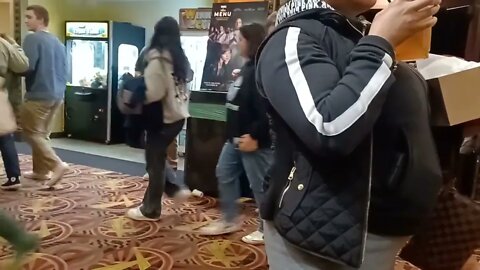 footage of the crown leaving the theater after the screening of the menu