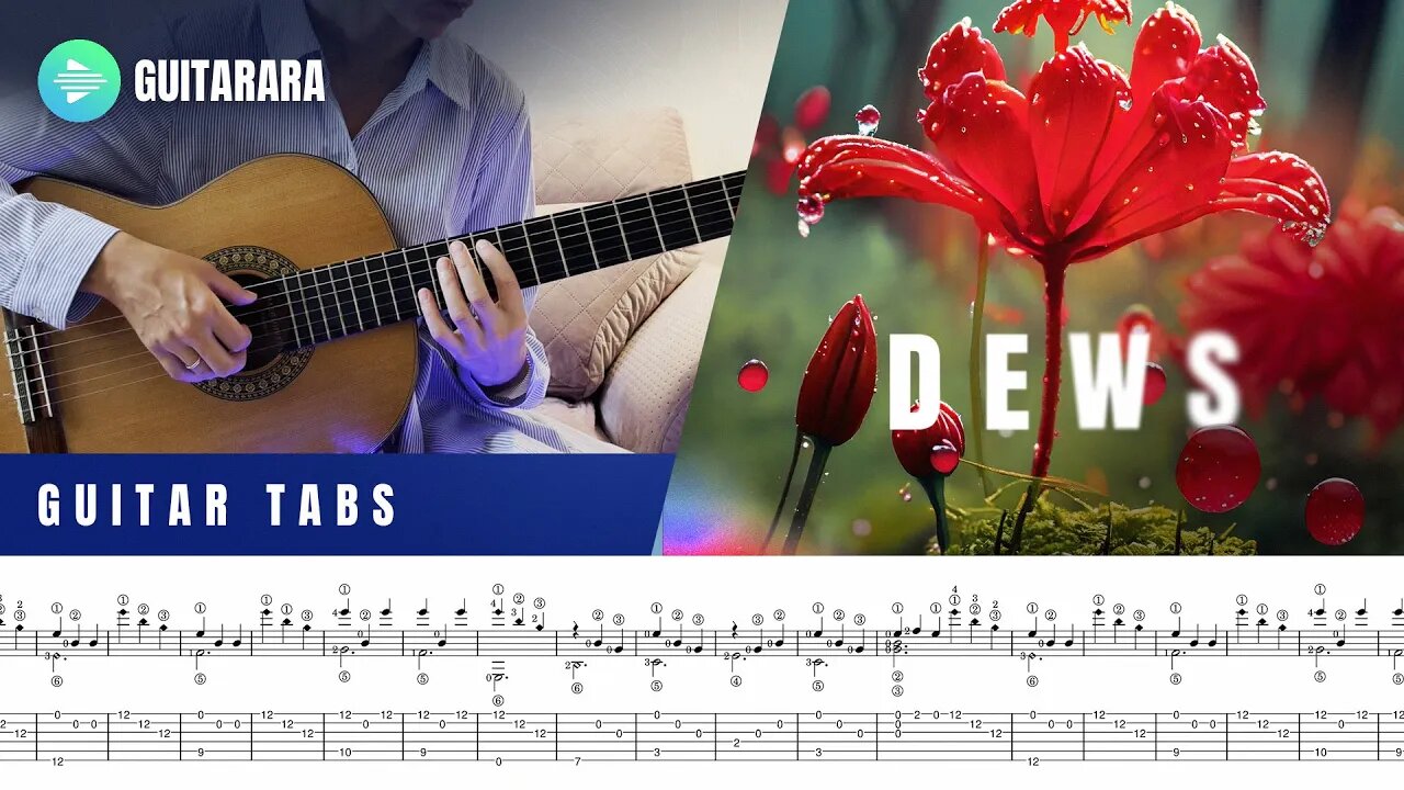 Dew - Alexandra Voloshina | Classical Guitar | GUITAR TABS/SHEET