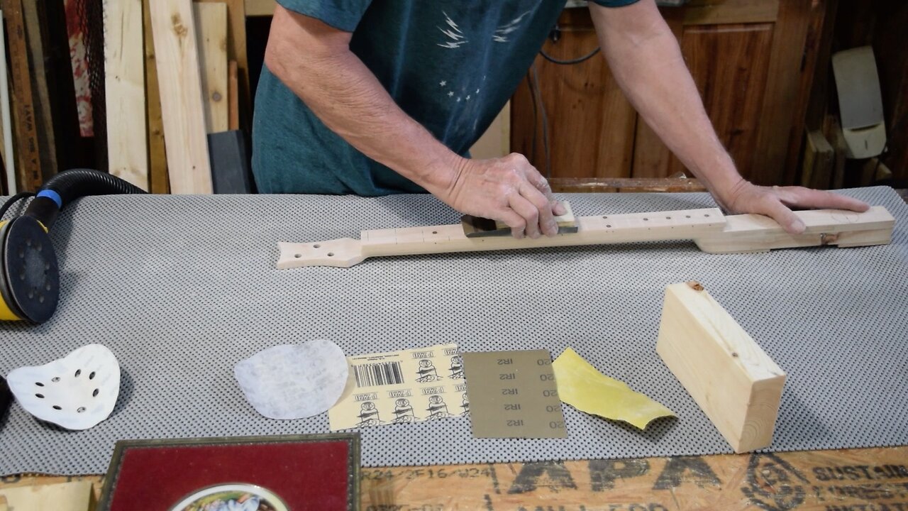 Cigar Box Guitar Neck Sand n Finish Cutting Neck Slot