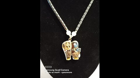 Hematite Elephant Pendant & Chain