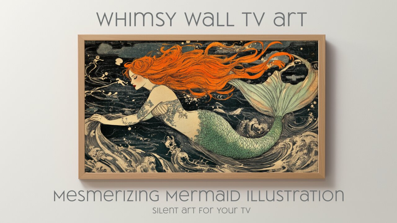 Mesmerizing Mermaid Illustration: Silent Art For Your TV | Frame TV Art | CanvasTV Art | 4K