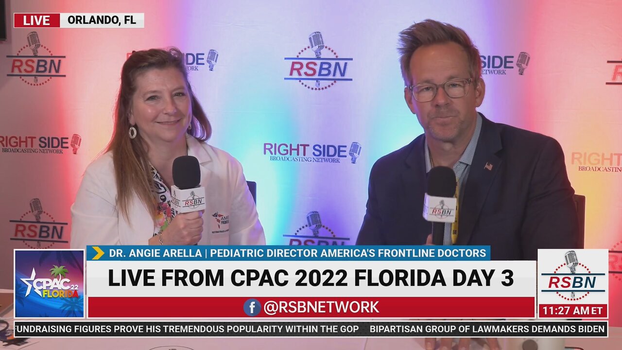 Dr. Angie Arella from Americas Frontline Doctors Interview with RSBNs Brian Glenn CPAC 2022