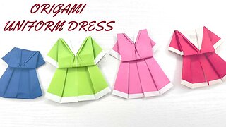 Origami paper uniform dress with Sky