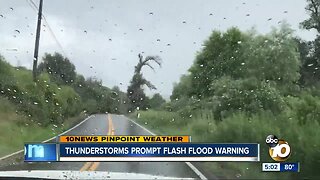 Thunderstorms prompt flash flood warning