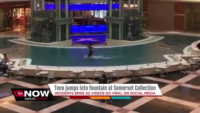 Teen jumps into fountain at Somerset Collection
