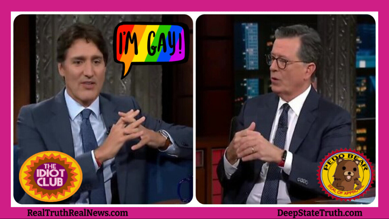 🇨🇦🌈♥️ Canada's Tyrant Crime Minister Justin Turdeau Visits the Steven Colbert Show! 💋