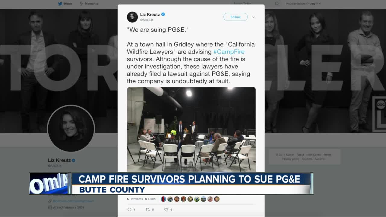 Lawsuit planned against PG&E over Camp Fire