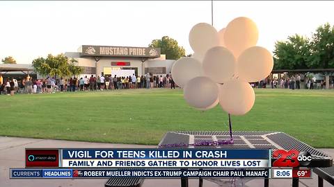 Vigil for teens killed in crash at Stockdale High School