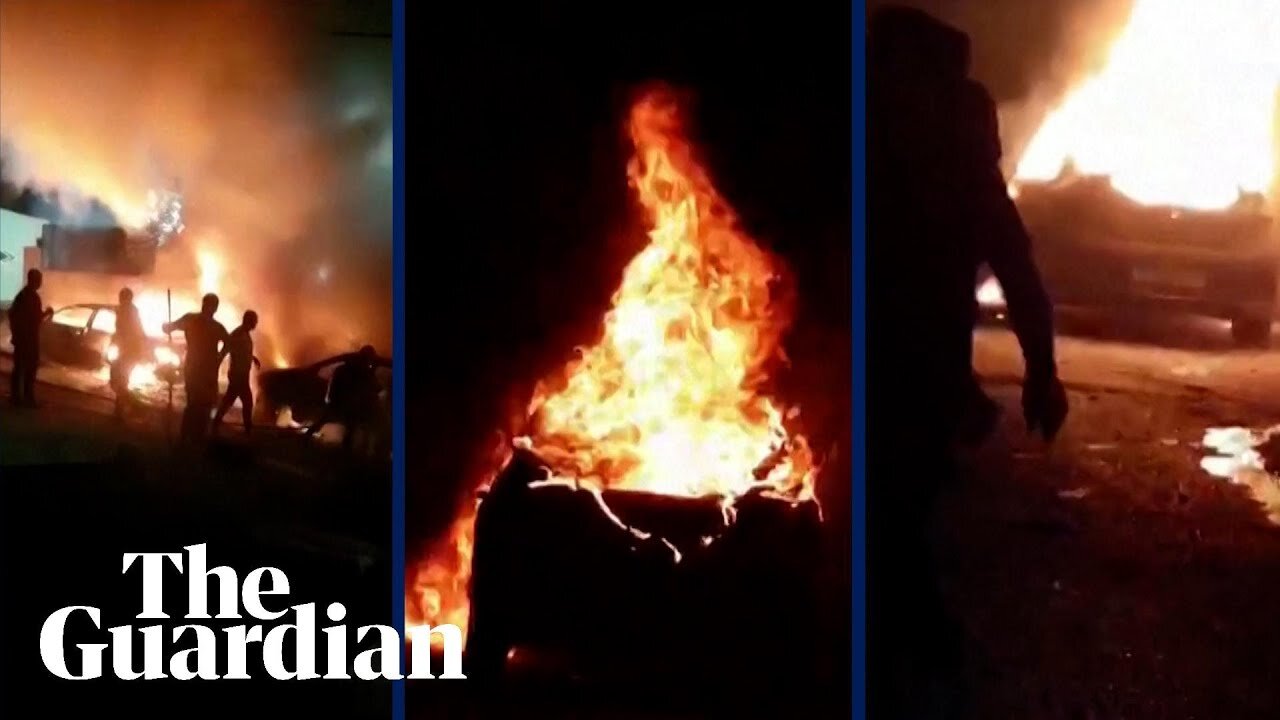 Cars and houses burn after Israeli settler attack on West Bank village