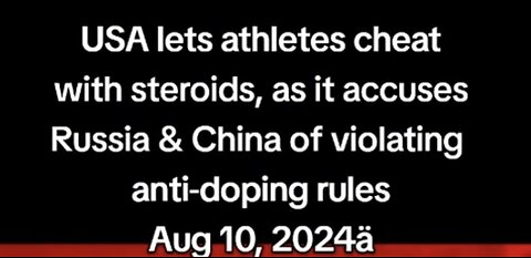 US lets athletes cheat with steroids