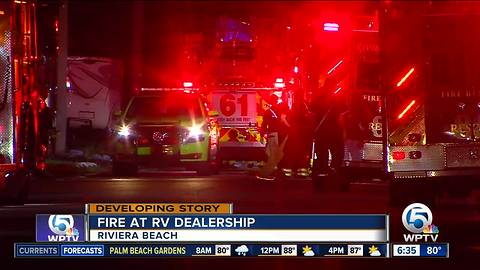 Flames destroy RVs at Riviera Beach-area RV dealership