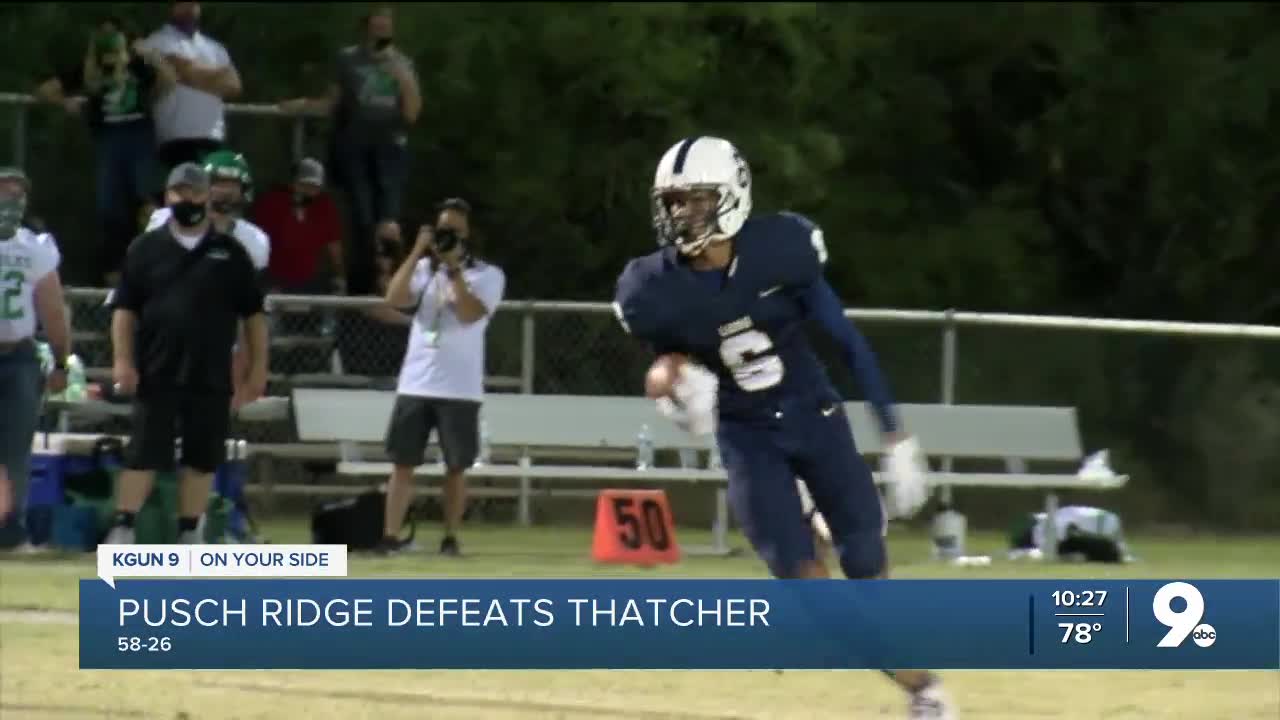 Pusch Ridge Christian defeats Thatcher 58-26