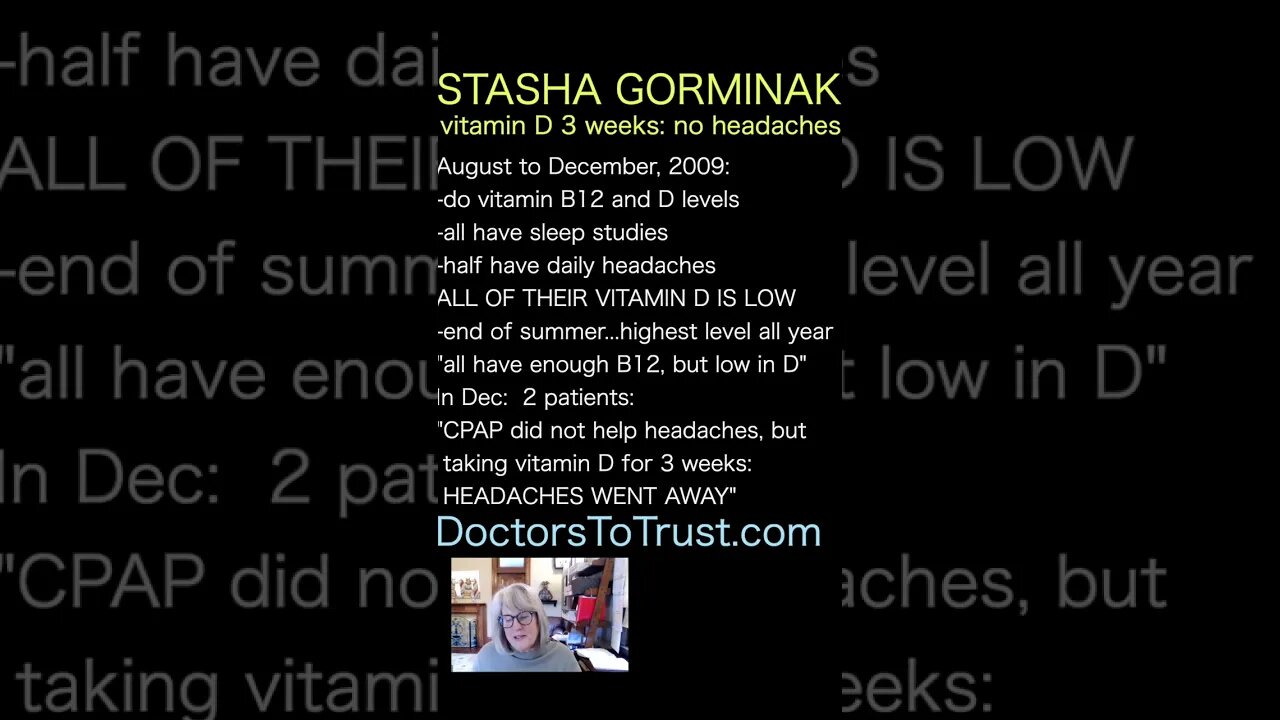 Stasha Gorminak. end of summer...highest level all year "all have enough B12, but low in D"