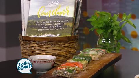 Jill Melton of Edible Nashville prepares Tennessee Spring Rolls