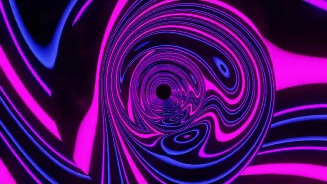 Abstract Background Video 4k VJ LOOP NEON Tunnel Wave Metallic Pink Purple