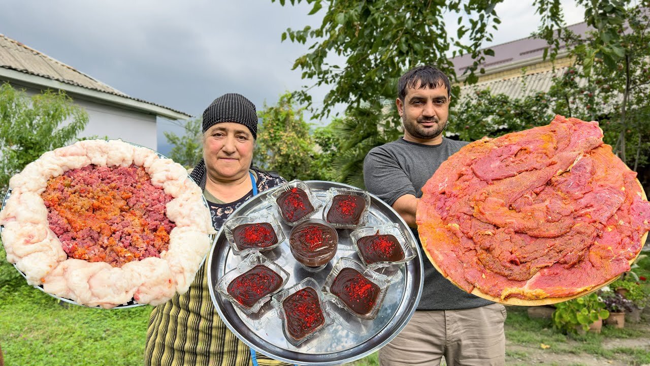 GRANDMA COOKING UNIQUE VILLAGE FOODS! RELAXING VILLAGE LIFE AZERBAIJAN FAMILY | COUNTRYSIDE LIVING