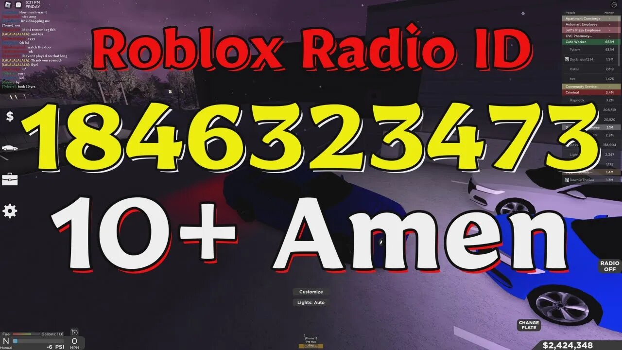 Amen Roblox Radio Codes/IDs