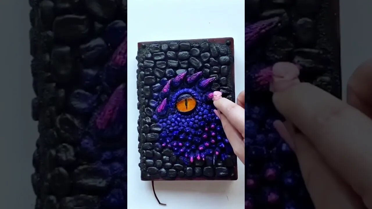 DIY 3D dragon eye made of modelling clay | Notepad Decor Idea | Sketchbook idea