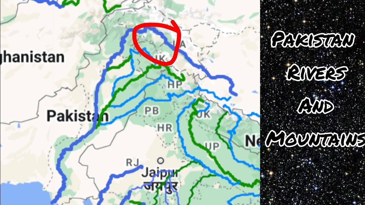 Rivers of Pakistan. Indus, sindh, jhelum, ravi, satlug and Chanab