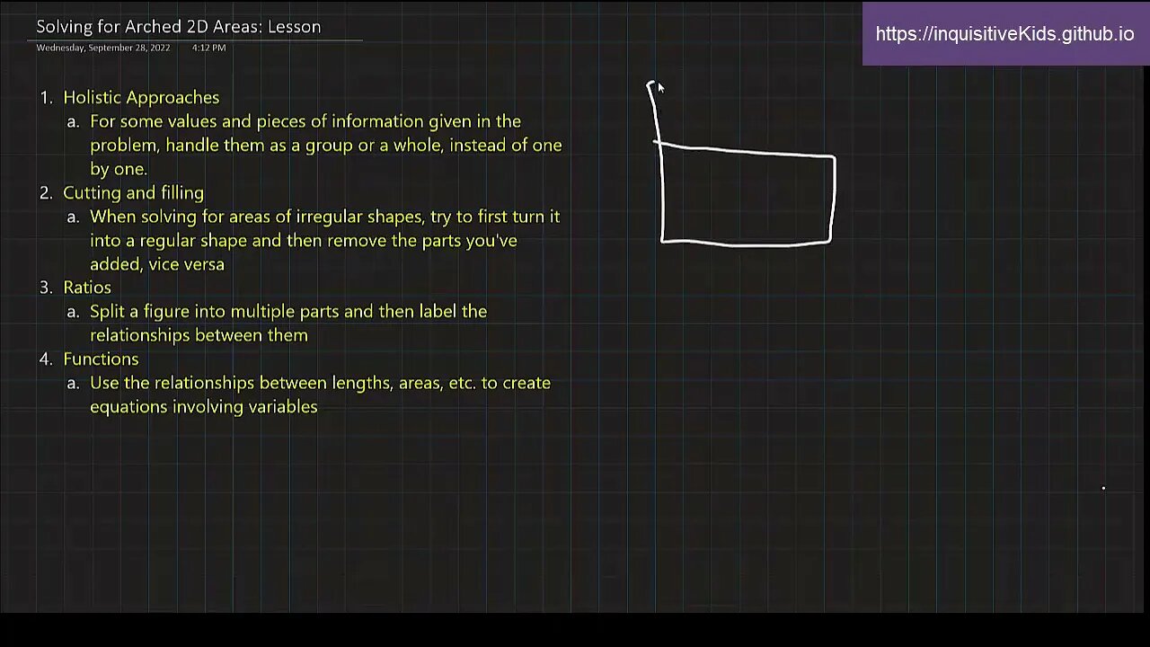 6th Grade Solving for Arched 2D Areas: Lesson