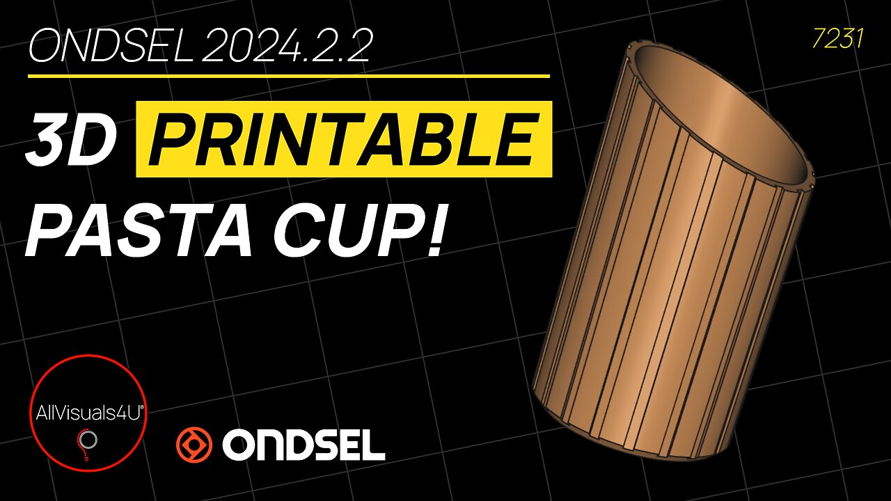 😋 Design A 3D PRINTABLE Pasta Cup - Ondsel Tutorial - FreeCAD Polar Pattern | #Shorts