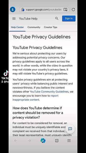 YouTube's Guidelines