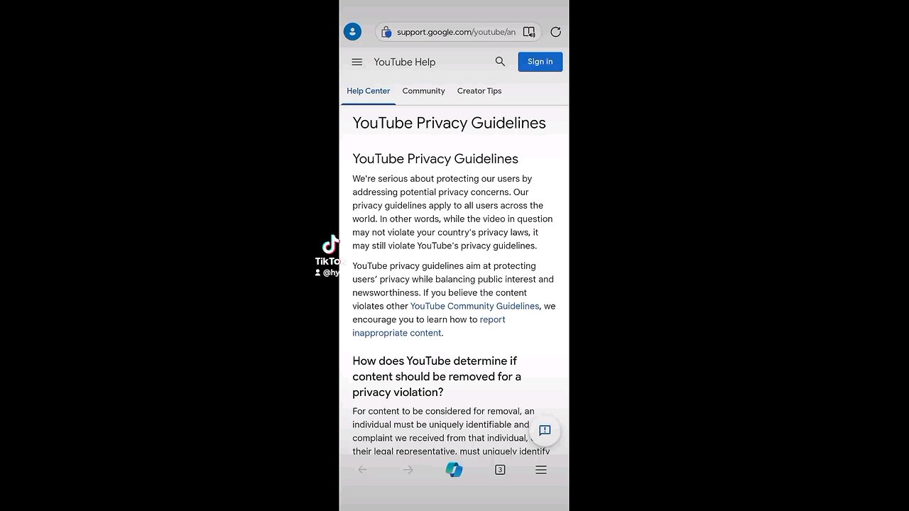 YouTube's Guidelines