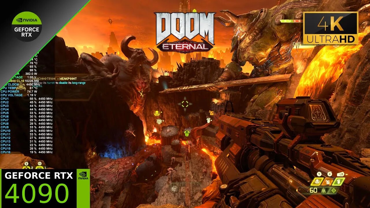 DOOM Eternal | 4K Ray Tracing ON, Ultra Nightmare | RTX 4090 | Ryzen 7 5800X3D