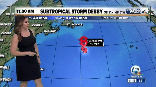 Subtropical Storm Debby forms in the North Atlantic