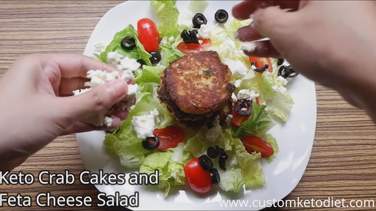 Keto Crab Cakes and Feta Cheese Salad