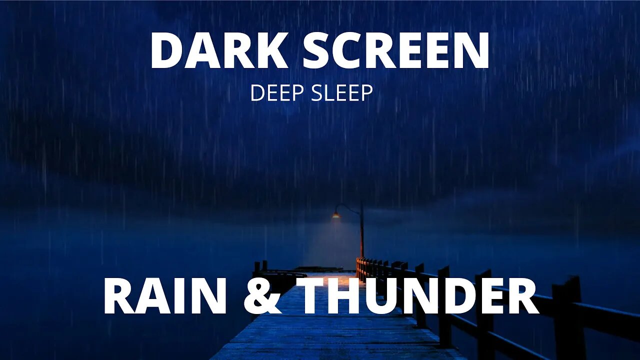 Rumbling Thunder and Rain Sounds for Sleeping | Black Screen | Stress Relief