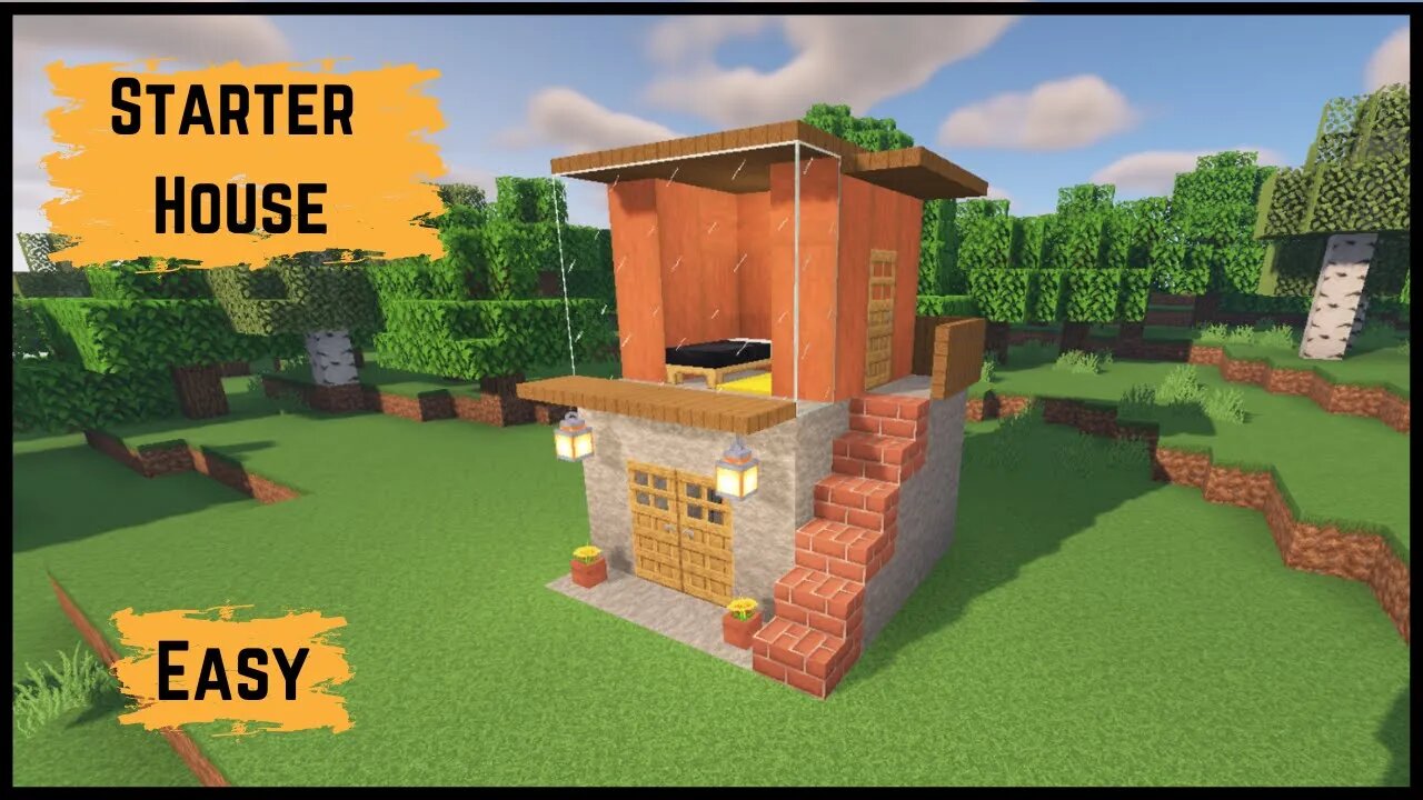 How to Build a Starter House in Minecraft || Minecraft House Tutorial