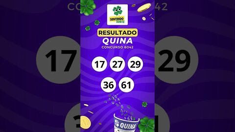 🍀 Resultado QUINA 6142 | Sentindo Sorte #shorts