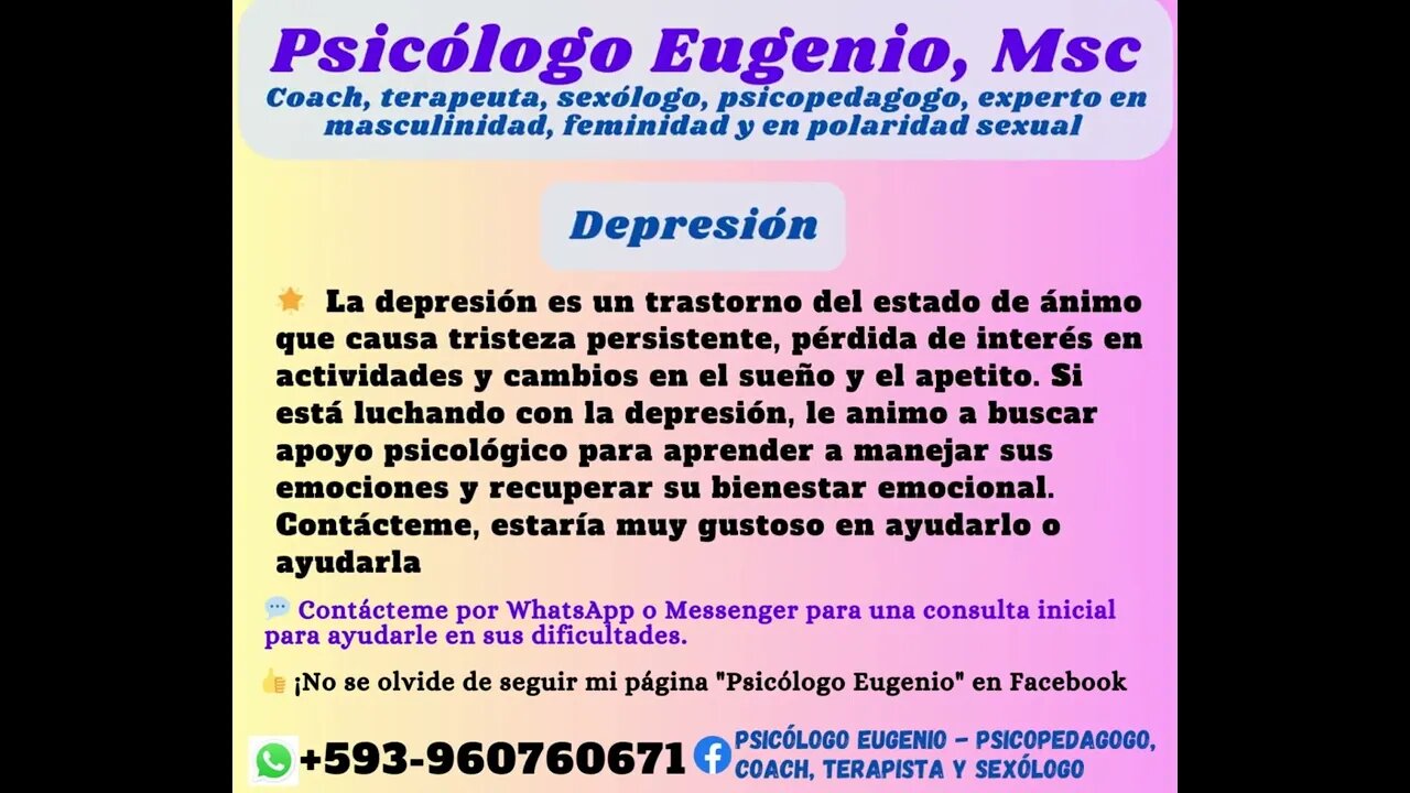 Psicólogo Eugenio -3 #Psicología, #Autoayuda, #SaludMental, #ConsejosPsicológicos