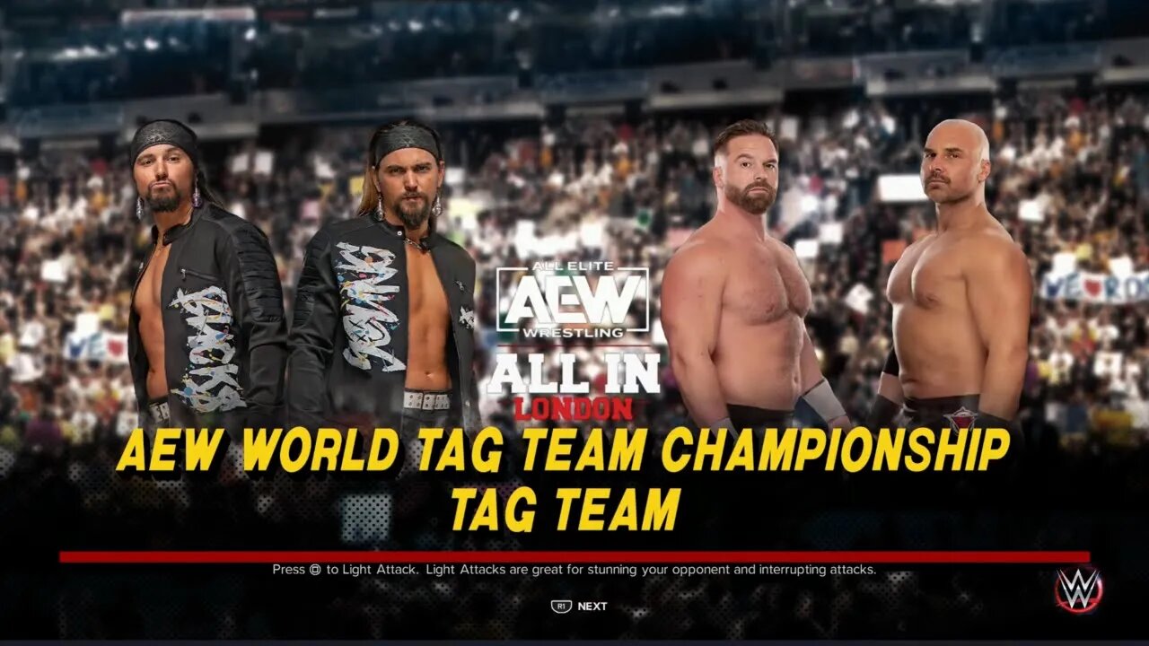 AEW All In 2023 FTR vs The Young Bucks for the AEW World Tag Team Championship