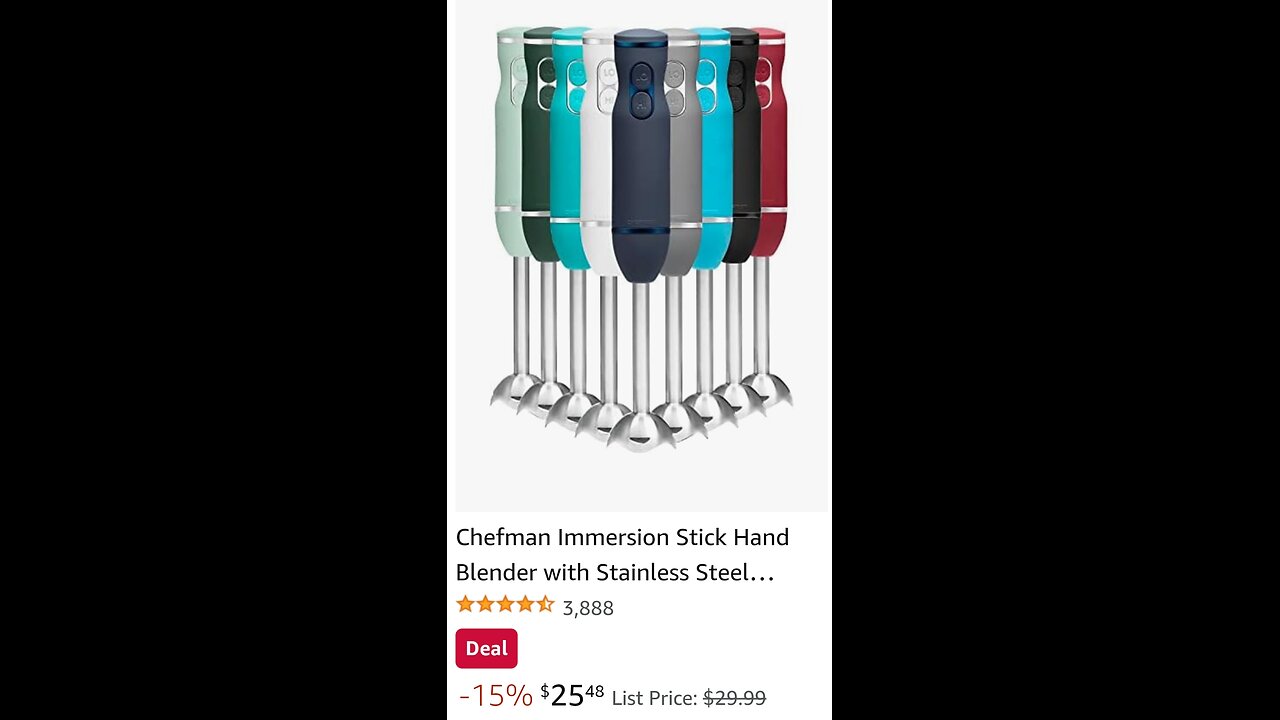 Chefman Immersion Stick Hand Blender with Stainless Steel Blades