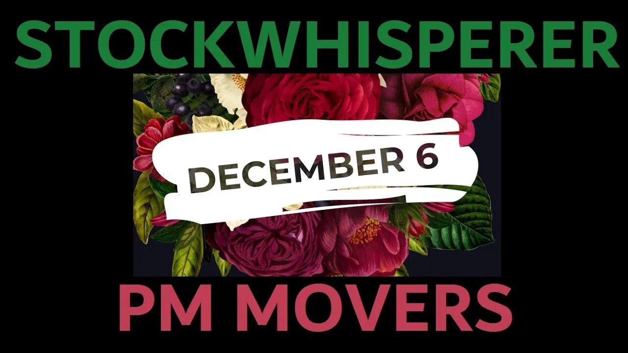 DEC 6 PM MOVERS STOCKWHISPERER $VVNT $COMS