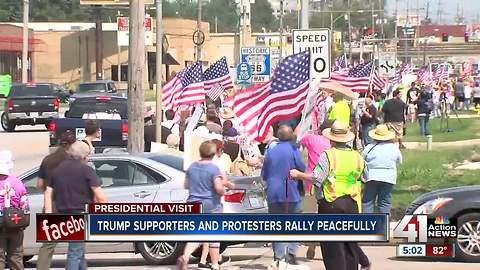 Protesting against the president's visit