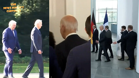 Joe Biden walking like a zombie in Berlin.