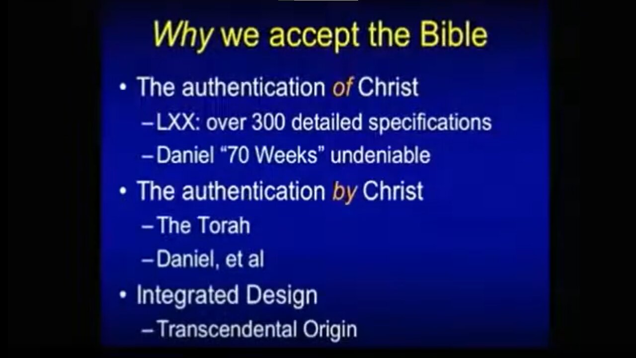 THERE IS ONLY ONE BIBLE WE CAN TRUST KJV 1611 - Chuck Missler