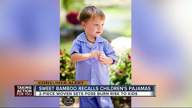 Sweet Bamboo recalls children’s pajamas due to risk of burn injuries