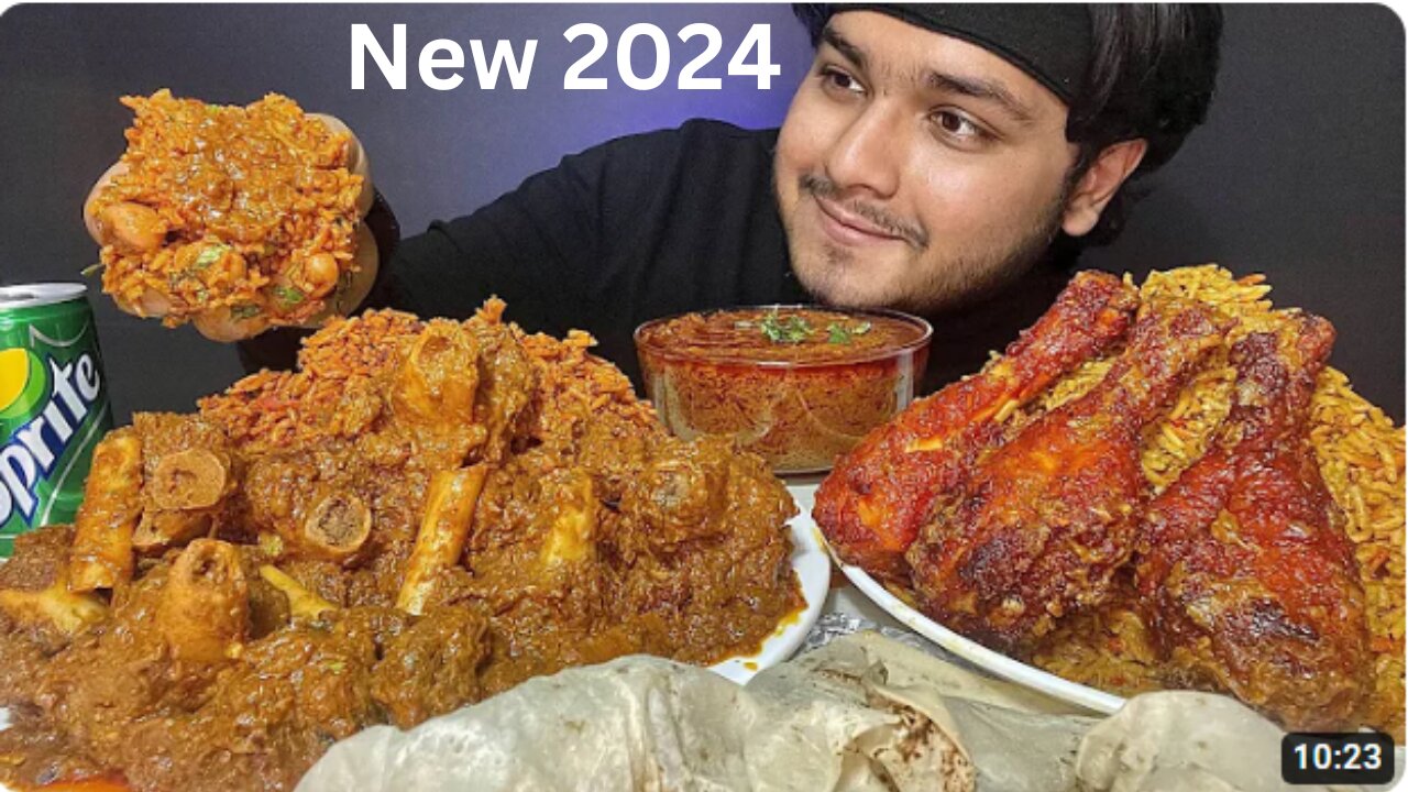 SPICY 2024 MUTTON BIRYANI WITH MUTTON CURRY KORMA,CHICKEN BIRYANI EATING