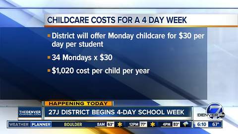4-day week begins for students in 27J district