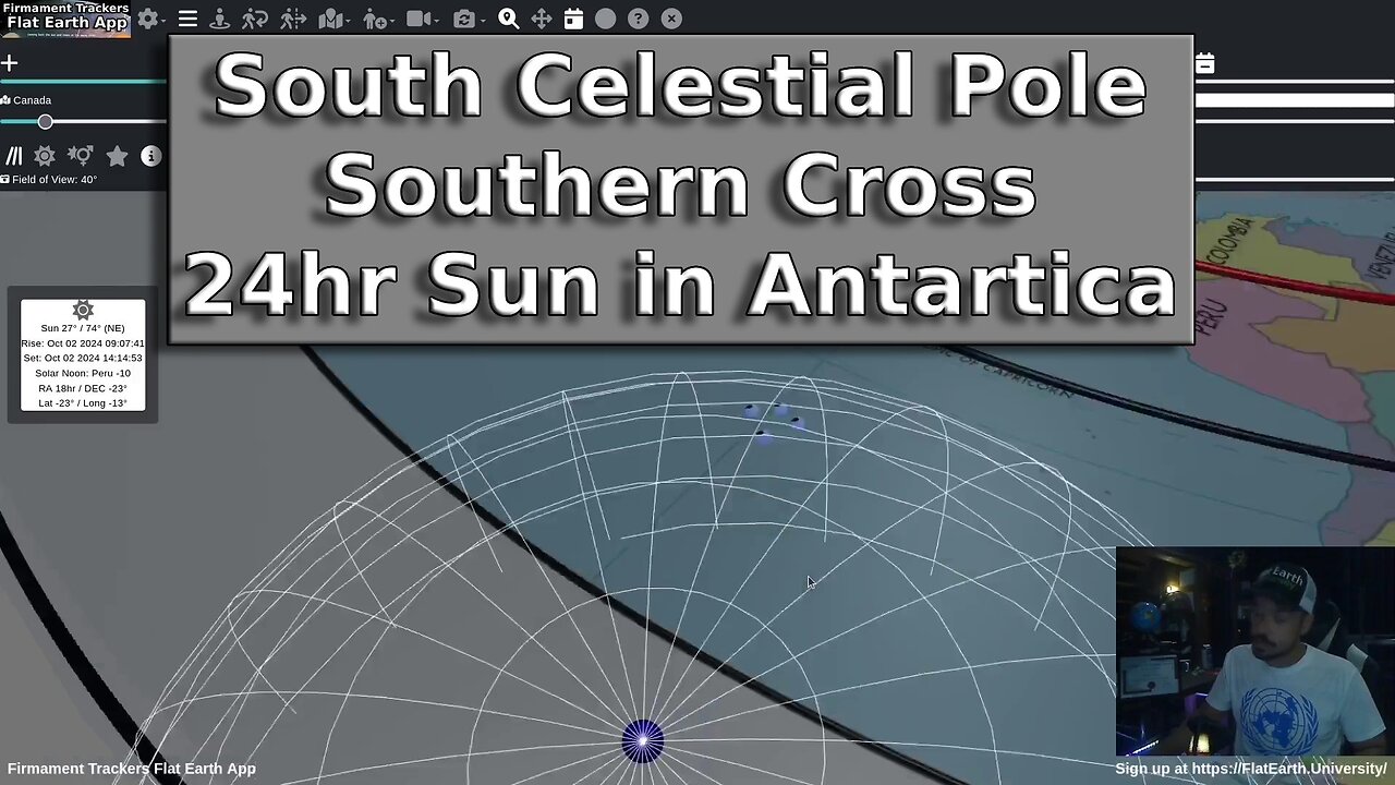 South Celestial Pole - Southern Cross - 24hr Sun in Antarctica