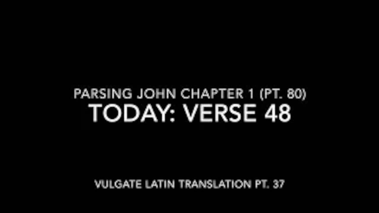 John Ch 1 Pt 80 Verse 48 (Vulgate 37)